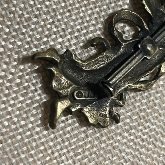 JJ Jonette Pewter Fire Star Angel Goddess Figural Brooch Vintage Signed Pin - Picture 8 of 8